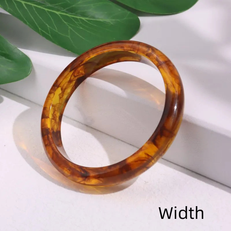 Round Tortoise shell White Resin Bracelet French Vintage Elegant Jewelry for Women Summer Fashion Holiday Gift New