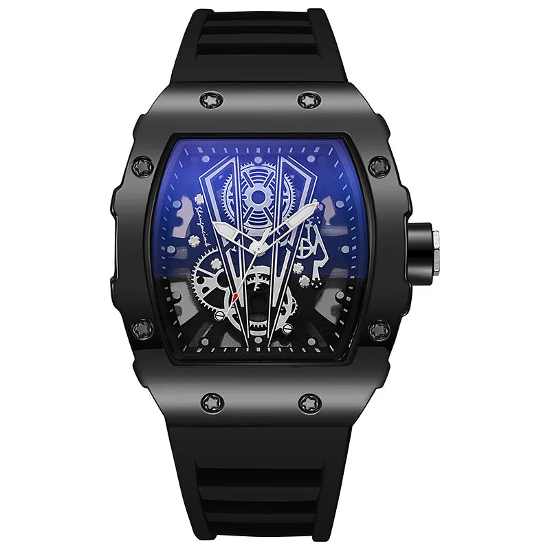 1/2PCS Luxury Large Dial Men Quartz Watch Casual Silicone Band Men's Sports Watches Reloj Hombre（Without Box）