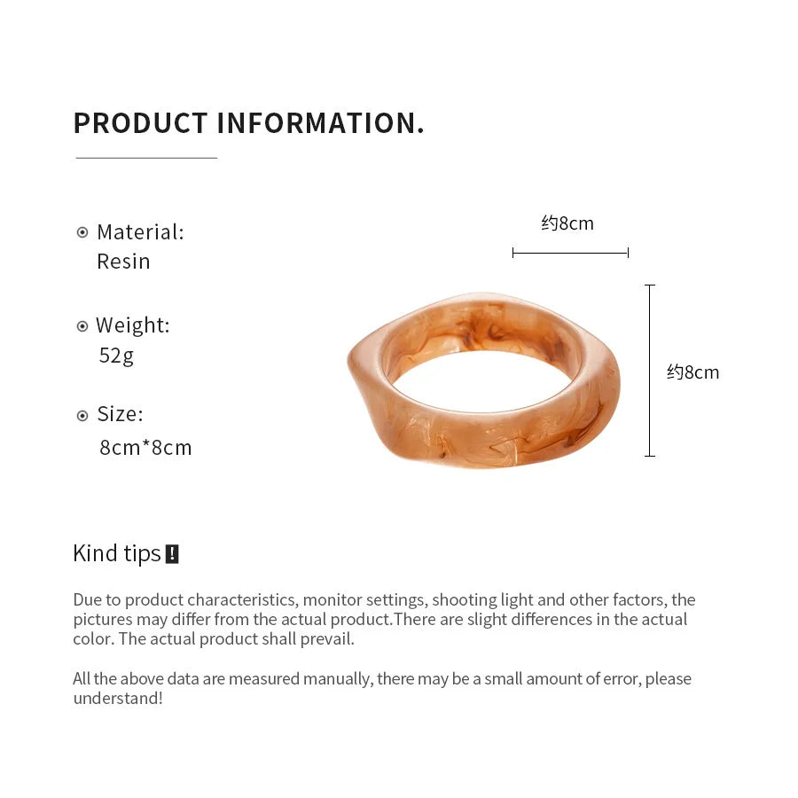 Exaggerated Resin Acrylic Bracelets Bangles for Women on Hand Irregular Geometric Bracelets Personality Hand Jewelry