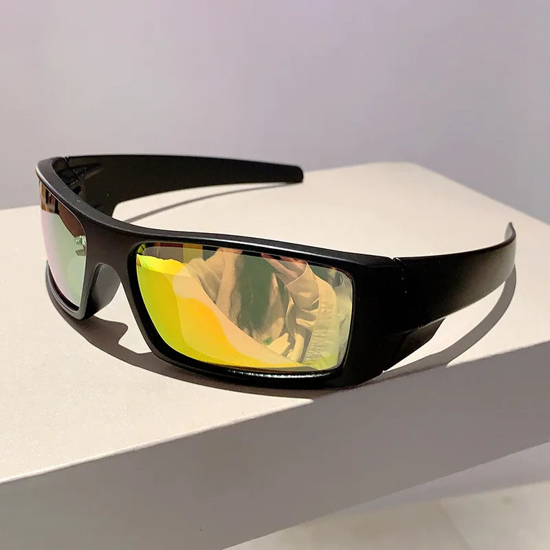 Trendy Designed Cycling Oval Sunglasses Women Men Outdoor Cycling Sports UV400 Sunglass Vintage Hip Hop Punk Sun Glasses