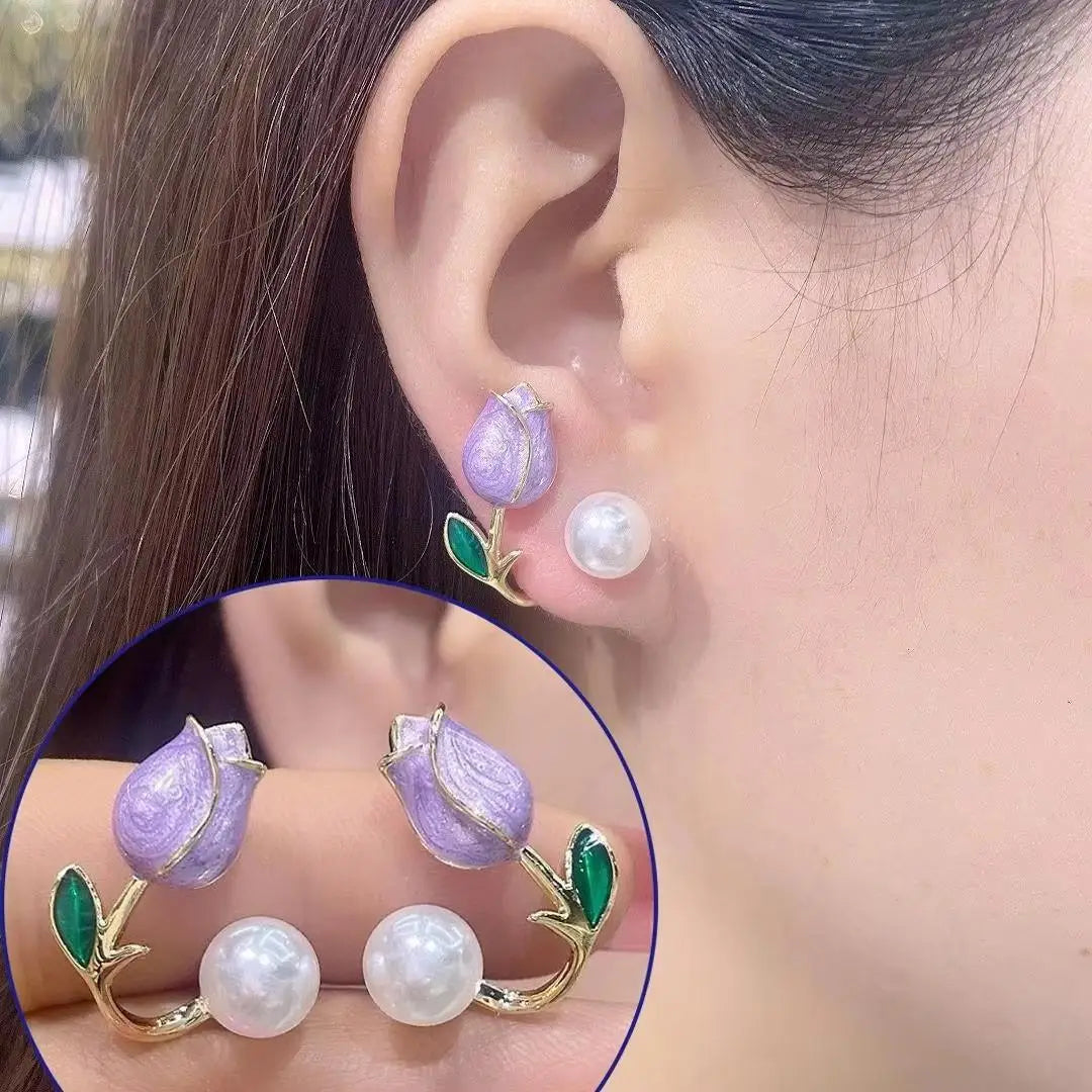 925 Silver Needle Vintage Brown Pearl Earrings For Women Jewelry 2025 Trending New Luxury Women's Red Ball Earrings gifts