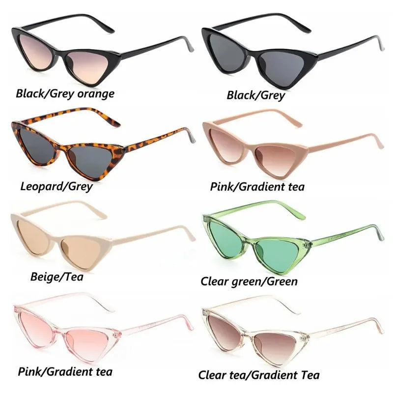 Vintage Cat Eye Sunglasses for Women Small Frame Retro Sunglasses UV400 Protection Eyewear Fashion Trendy Streetwear Accessories