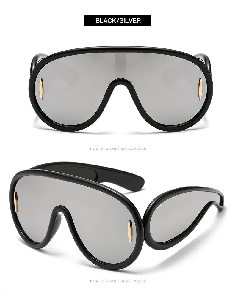 Cycling 2024 New Fashion One-Piece Large Frame Sunglasses Cyberpunk Style Eyeglasse Female Male Multi Color Frame Sun Glasses