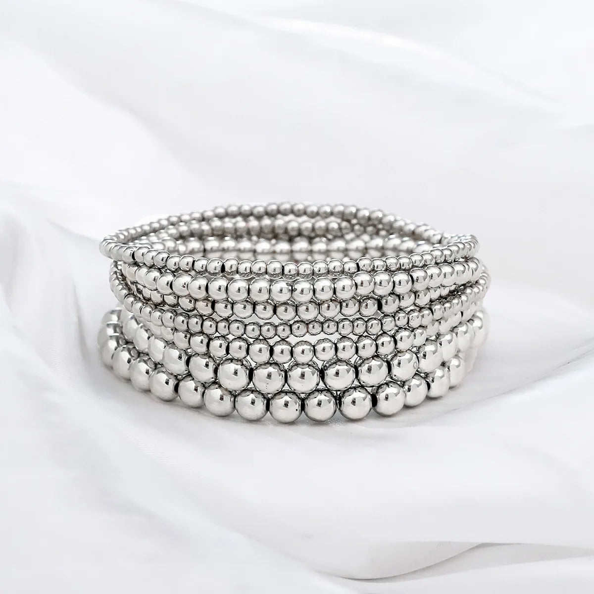 Stainless Steel Bracelets Vintage Handmade Ball Beaded Bracelets for Women Punk Gold Color Bangles Party Fashion Jewelry