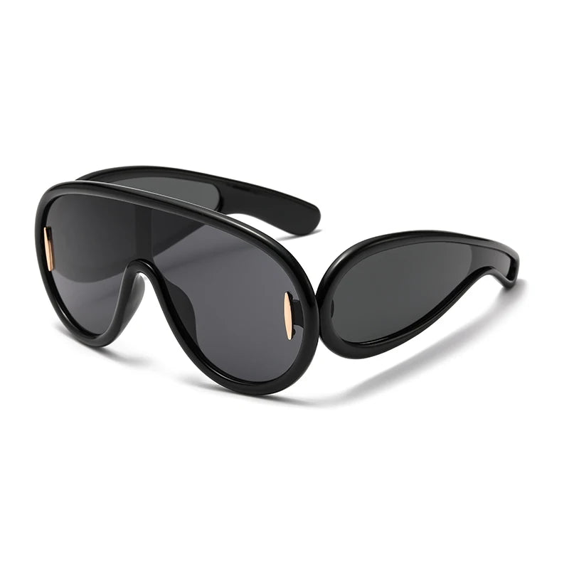 Cycling 2024 New Fashion One-Piece Large Frame Sunglasses Cyberpunk Style Eyeglasse Female Male Multi Color Frame Sun Glasses