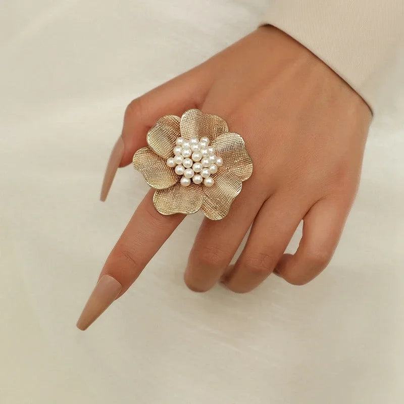 Women Finger Tip Nail Rings Big Nail Decoration Retro Exaggerated Ring nail photo Adjustable Manicure Photo Props Salon Ornament