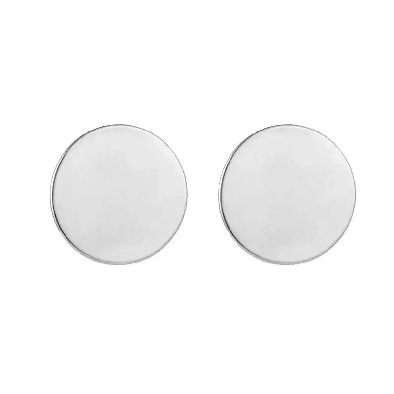 Stainless Steel Pleated Geometric Earrings For Women Jewelry Trending Vintage Women's Smooth Gold Color Stud Earrings