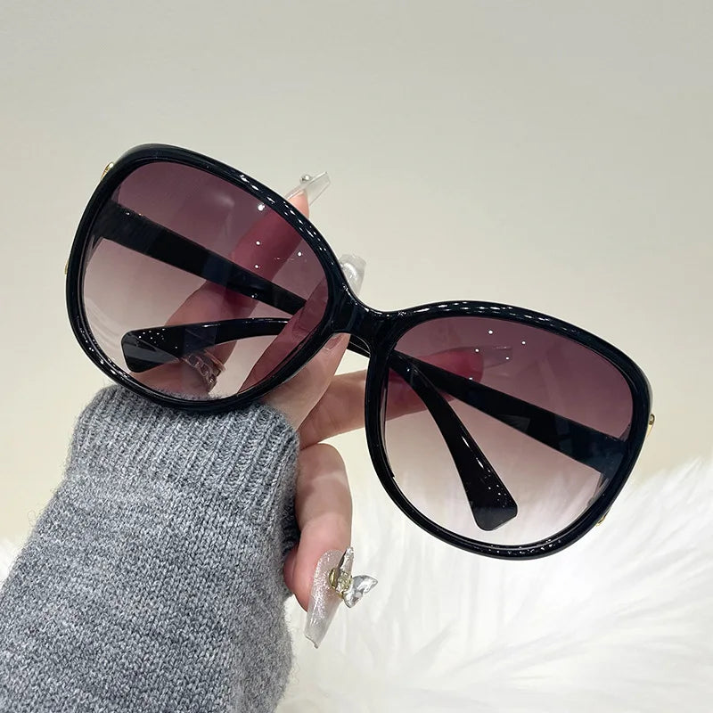 New Women's Brand Oval Shape Sunglasses Women Designer Sun Glasses Fashion Classic Big Frame Glass Shades UV400 Oculos De Sol