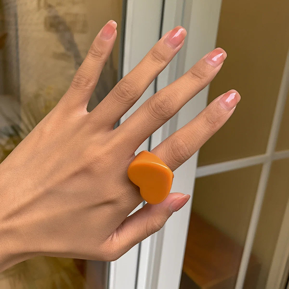 Acrylic Resin Rings Set For Women Girls Irregular Marble Pattern Colorful Transparent Ring Rings Jewelry Gifts
