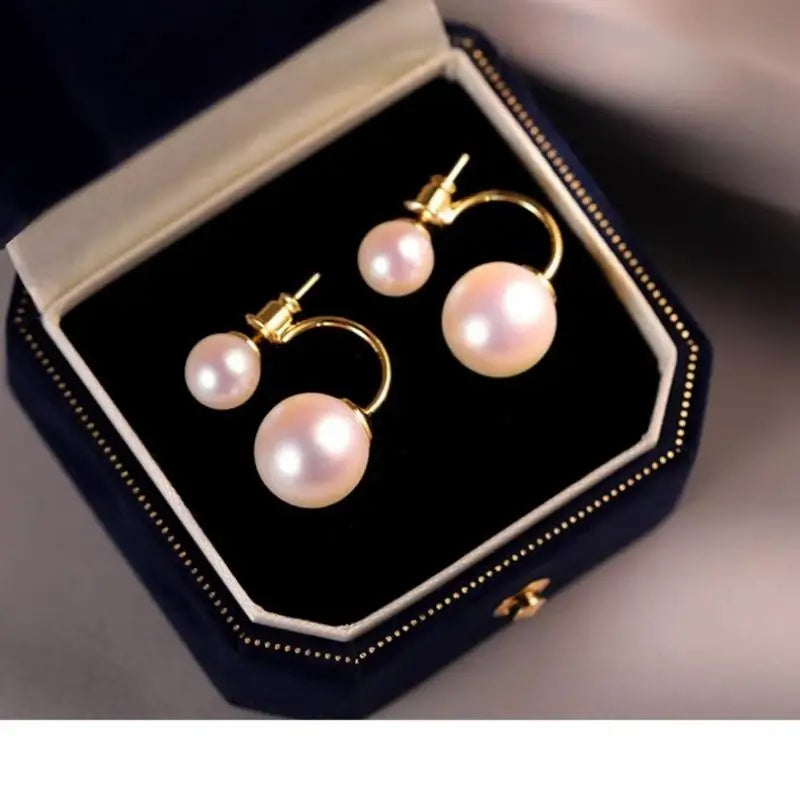 925 Silver Needle Vintage Brown Pearl Earrings For Women Jewelry 2025 Trending New Luxury Women's Red Ball Earrings gifts