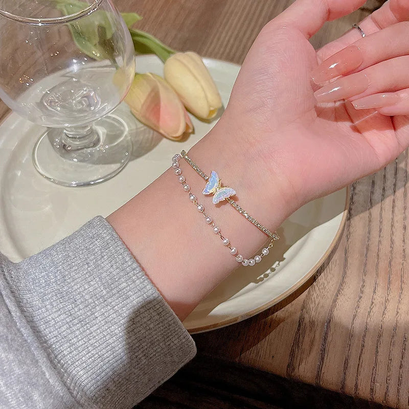 Bohemian Minimalist Metal Chain Women's Set of 6 Multi-layer Chain Simple Fashionable Bracelets Wedding Jewelry Birthday Gifts