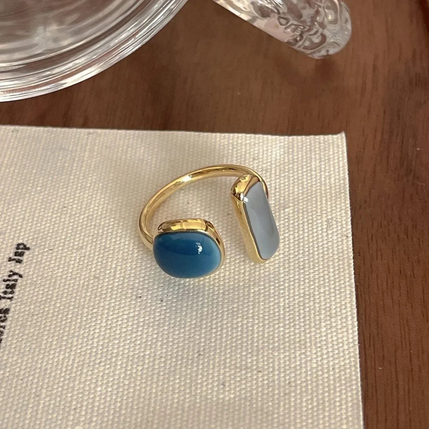 Colorful Drip Glaze Open Ring for Women New Fashion Retro Geometric Gold Color Metal Rings Exquisite Jewelry Gifts for Girl