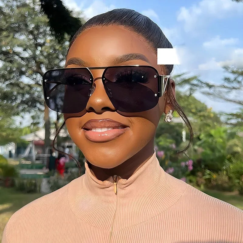 Fashion Oversized Square Sunglasses Woman Brand Designer Vintage Square Sun Glasses Female Big Frame Shades UV400 Eyewear