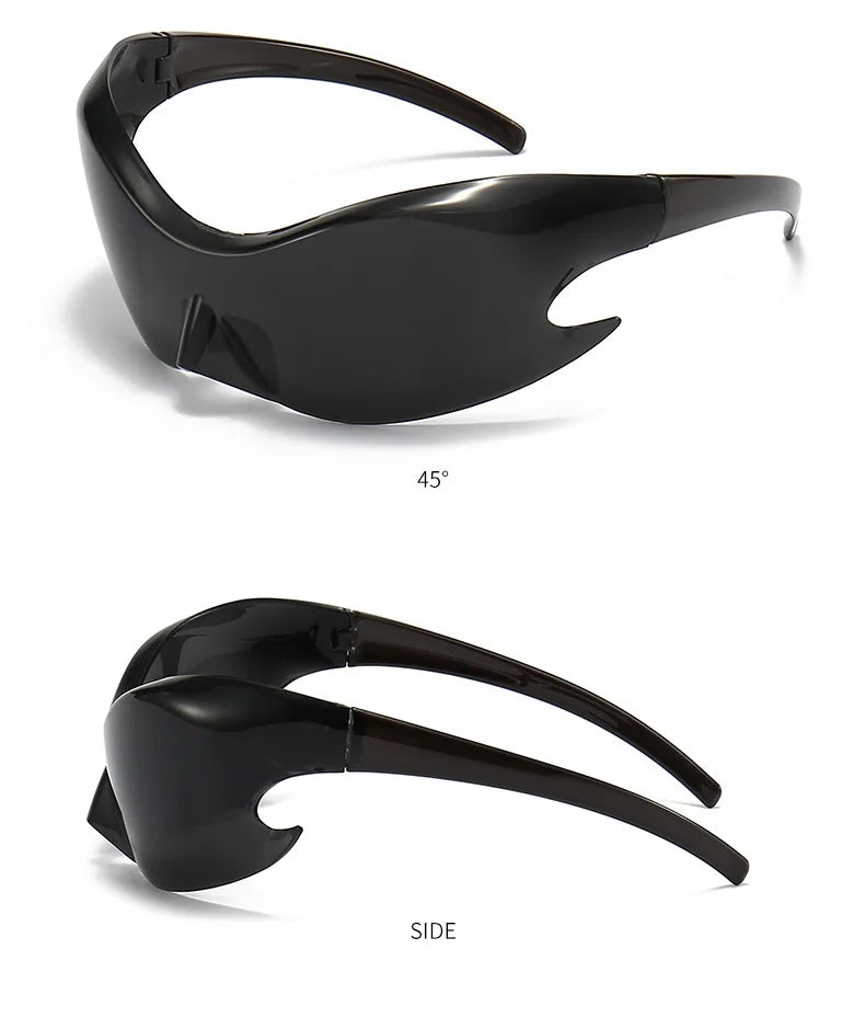 Y2K UV400 Sunglasses Men Women Trendy Running Fishing Goggles Sports Cycling Glasses Male Bicycle Eyewear Bike Lenses