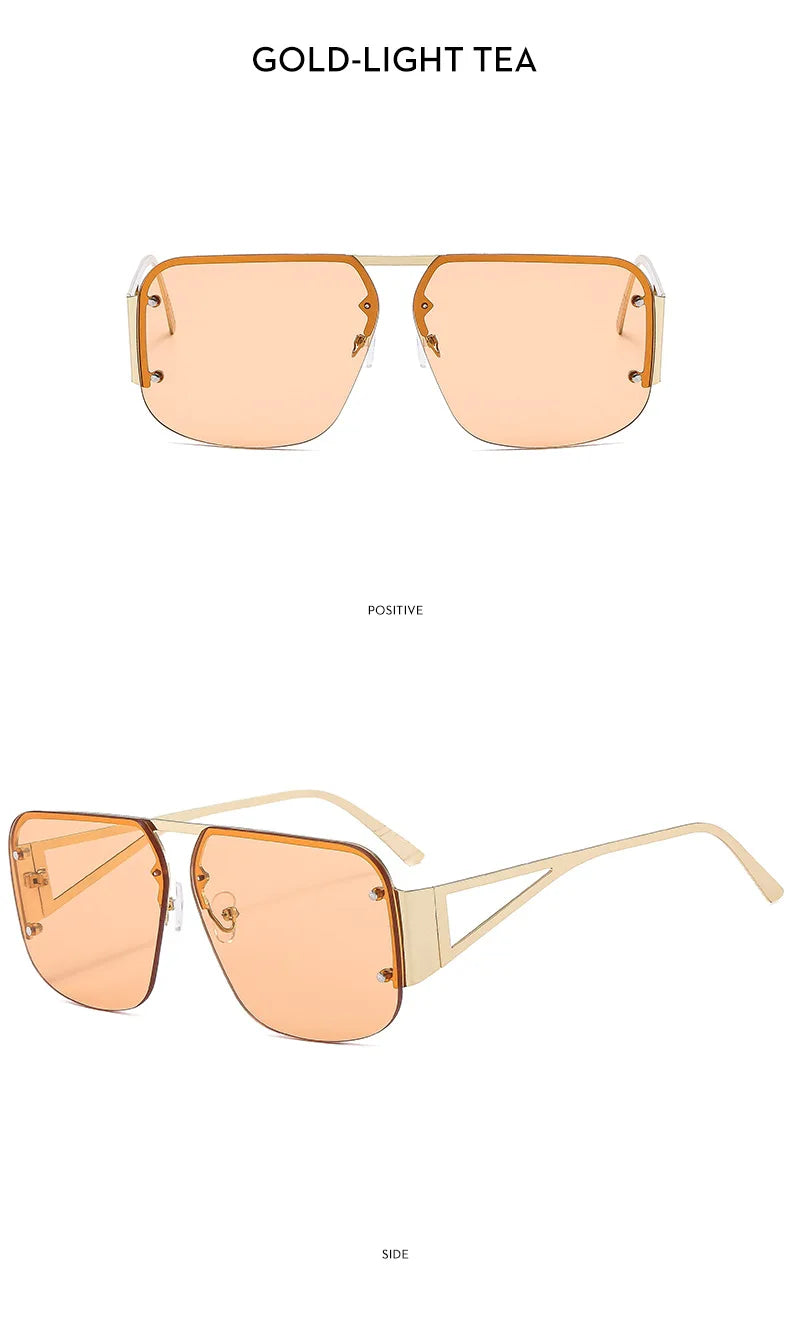 Fashion Oversized Square Sunglasses Woman Brand Designer Vintage Square Sun Glasses Female Big Frame Shades UV400 Eyewear