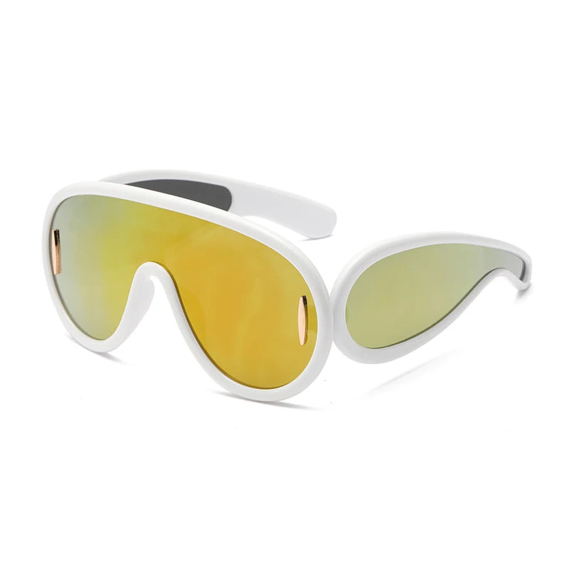 Cycling 2024 New Fashion One-Piece Large Frame Sunglasses Cyberpunk Style Eyeglasse Female Male Multi Color Frame Sun Glasses