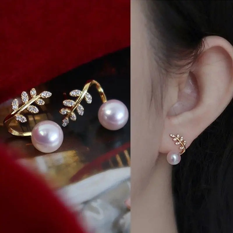 Simple Plain Gold Color Metal Pearl Hoop Earrings Fashion Big Circle Hoops Statement Earrings for Women Party Jewelry
