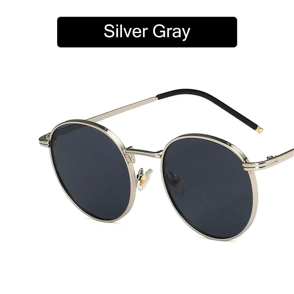 Women Men Sunglases Round Sun Glasses Women's Metal Frame Eyewear Fishing Glasses UV400 Shades