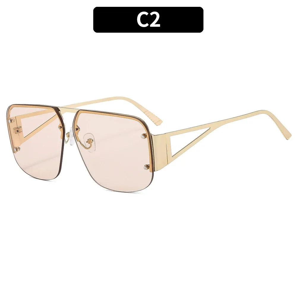 Fashion Oversized Square Sunglasses Woman Brand Designer Vintage Square Sun Glasses Female Big Frame Shades UV400 Eyewear