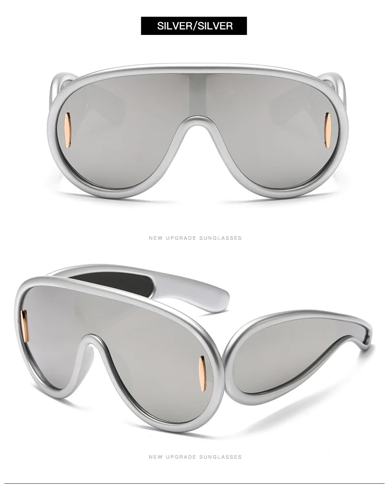 Cycling 2024 New Fashion One-Piece Large Frame Sunglasses Cyberpunk Style Eyeglasse Female Male Multi Color Frame Sun Glasses