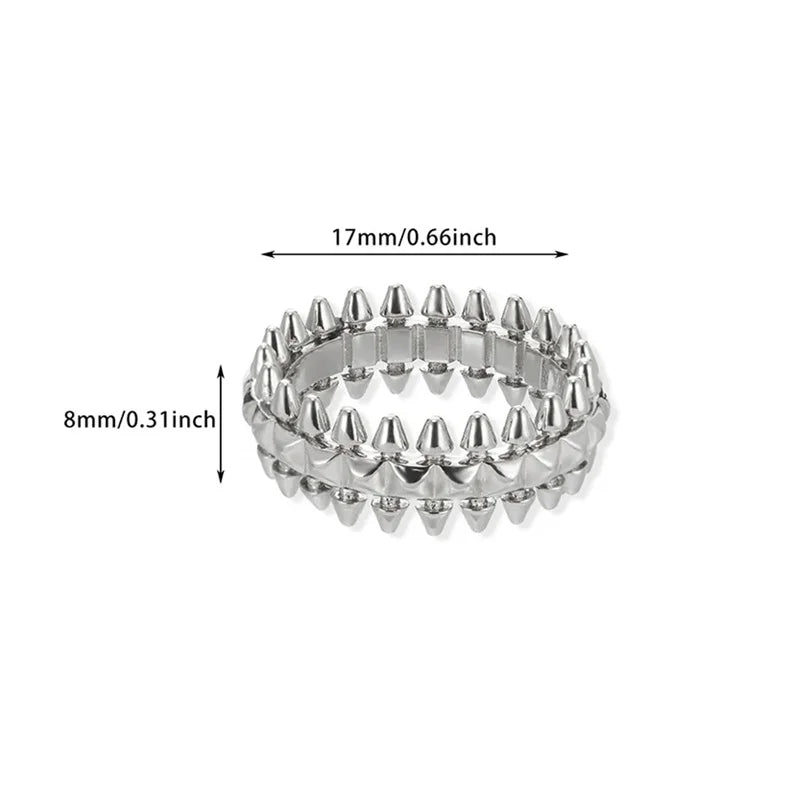 Vintage Stainless Steel Bullet Rings for Women Gold Color Geometric Rings Punk Jewelry Hip Hop Party Jewelry Gifts Anillos