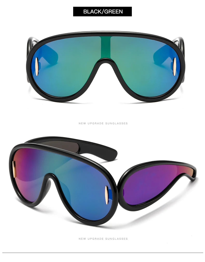 Cycling 2024 New Fashion One-Piece Large Frame Sunglasses Cyberpunk Style Eyeglasse Female Male Multi Color Frame Sun Glasses