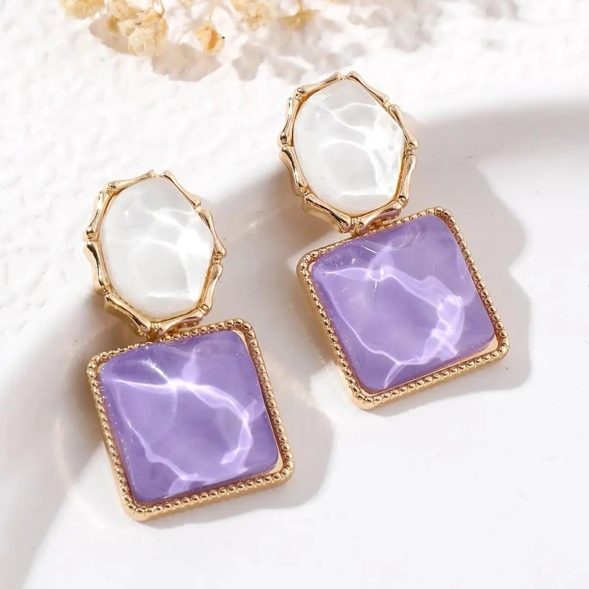 Silver Needle Fashion Purple Crystal Heart Drop Earrings For Women Jewelry 2025 Trending New Luxury Women's Earrings