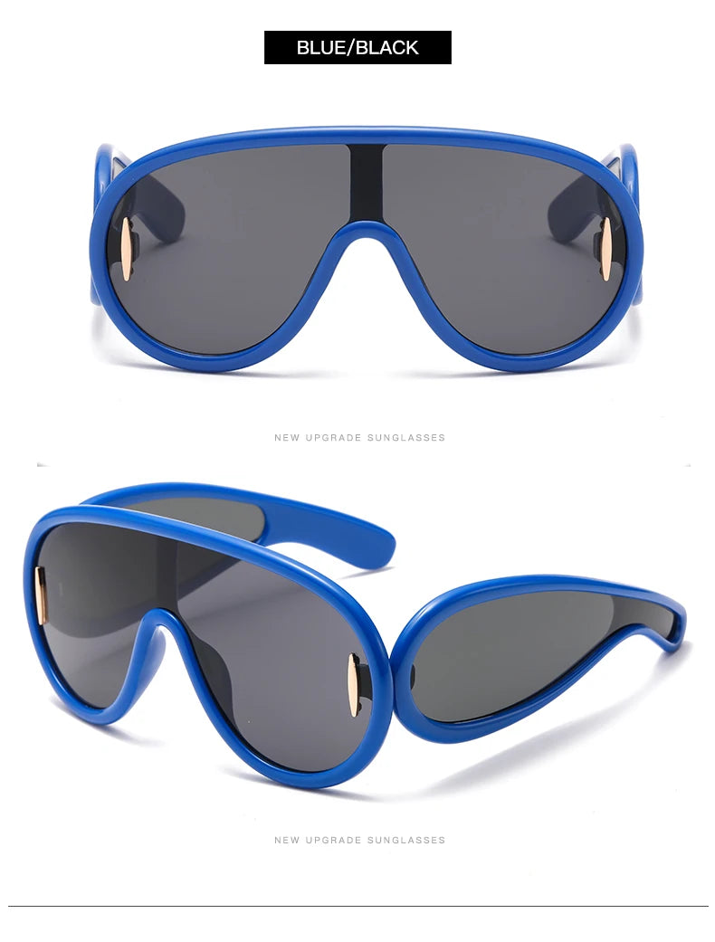 Cycling 2024 New Fashion One-Piece Large Frame Sunglasses Cyberpunk Style Eyeglasse Female Male Multi Color Frame Sun Glasses